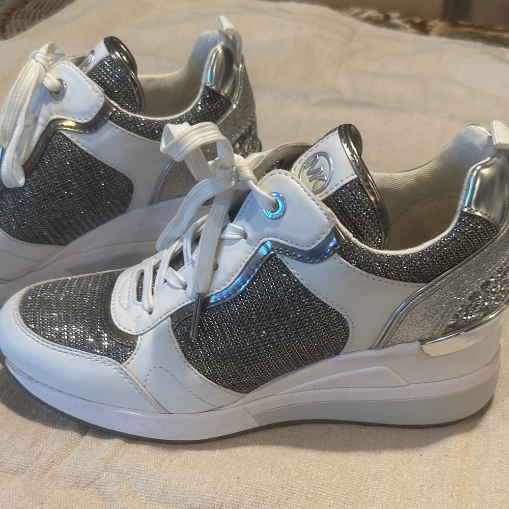 Michael Kors Glitter Silver Sneakers